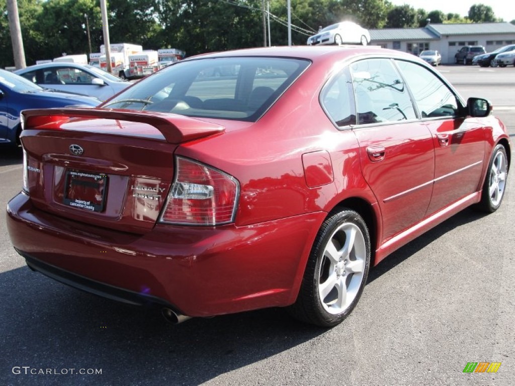 2005 Legacy 2.5 GT Limited Sedan - Garnet Red Pearl / Charcoal Black photo #5