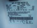 Z1: Oxford White 2008 Ford F250 Super Duty XL Regular Cab 4x4 Color Code