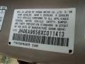 1999 Acura RL 3.5 Sedan Info Tag