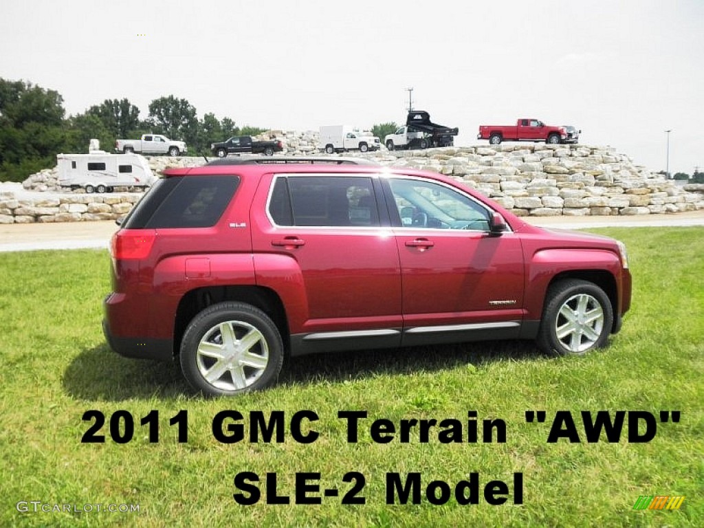 2011 Terrain SLE AWD - Merlot Jewel Metallic / Light Titanium photo #1