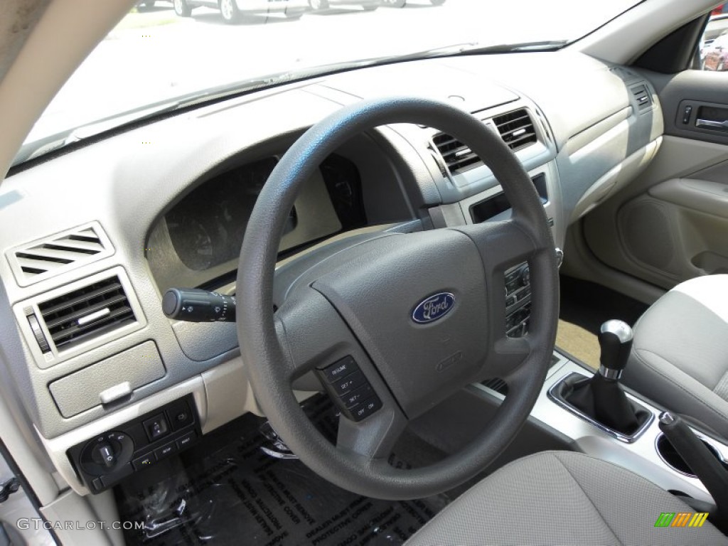 2010 Ford Fusion S Medium Light Stone Steering Wheel Photo #51236540
