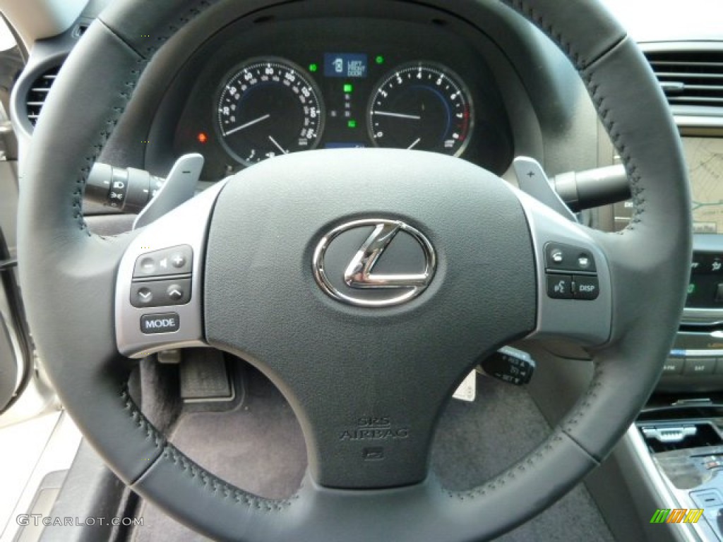 2011 Lexus IS 350 AWD Black Steering Wheel Photo #51237101