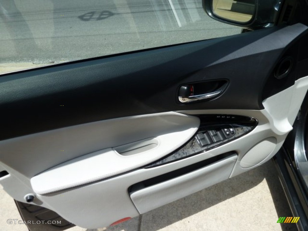 2011 Lexus GS 350 AWD Light Gray/Dark Grey Birds Eye Maple Door Panel Photo #51238232