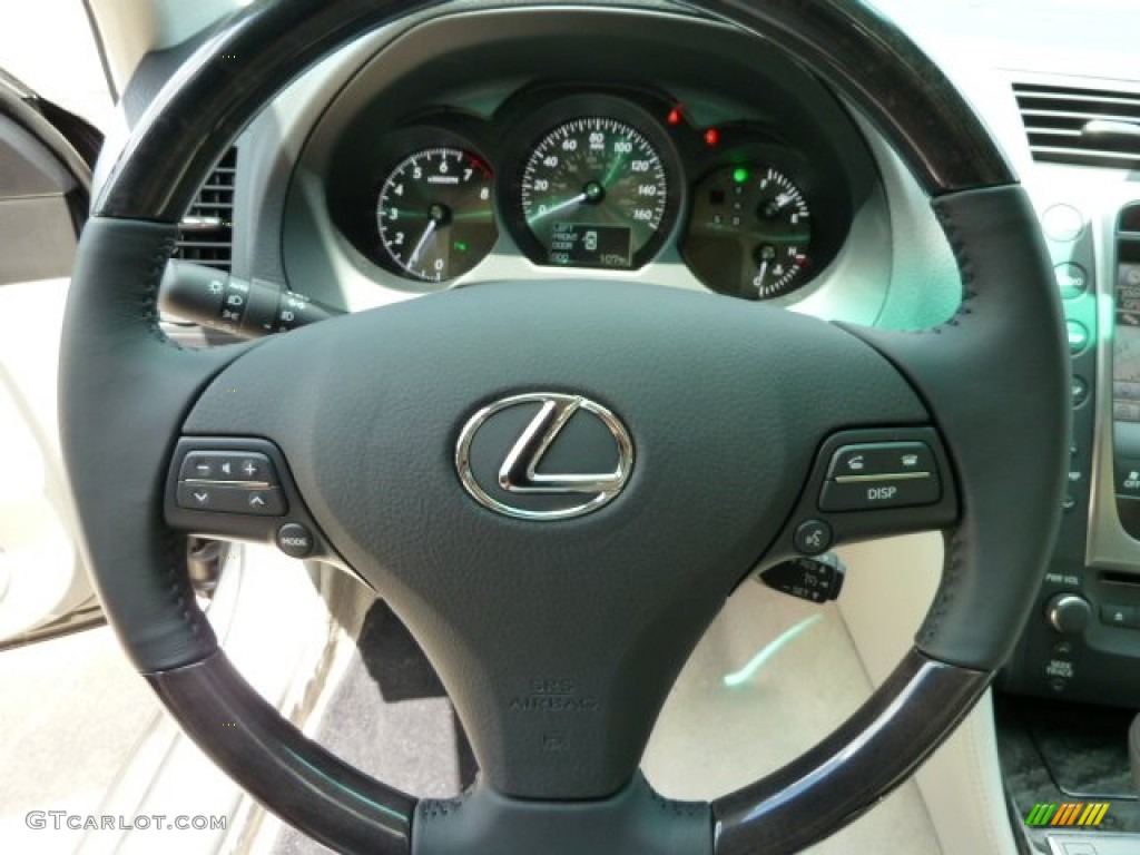 2011 Lexus GS 350 AWD Light Gray/Dark Grey Birds Eye Maple Steering Wheel Photo #51238262