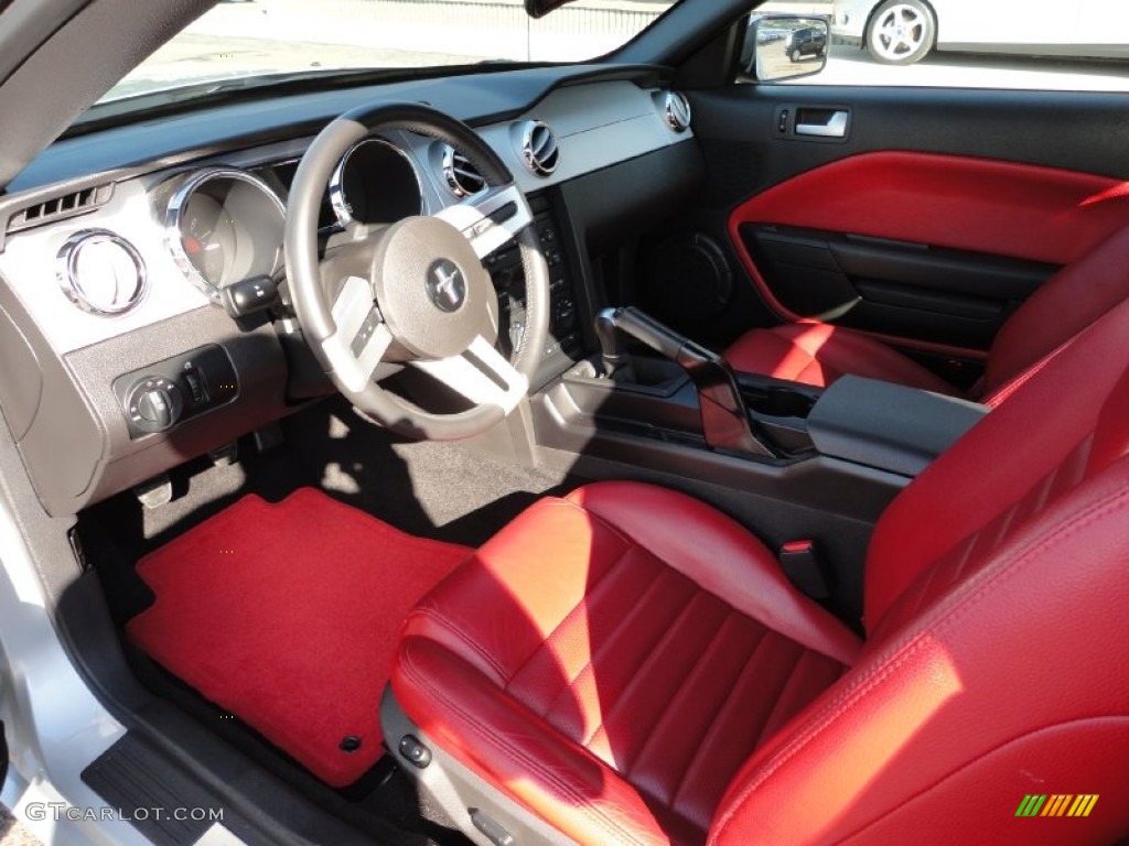 Red Leather Interior 2005 Ford Mustang GT Premium Coupe Photo #51241337
