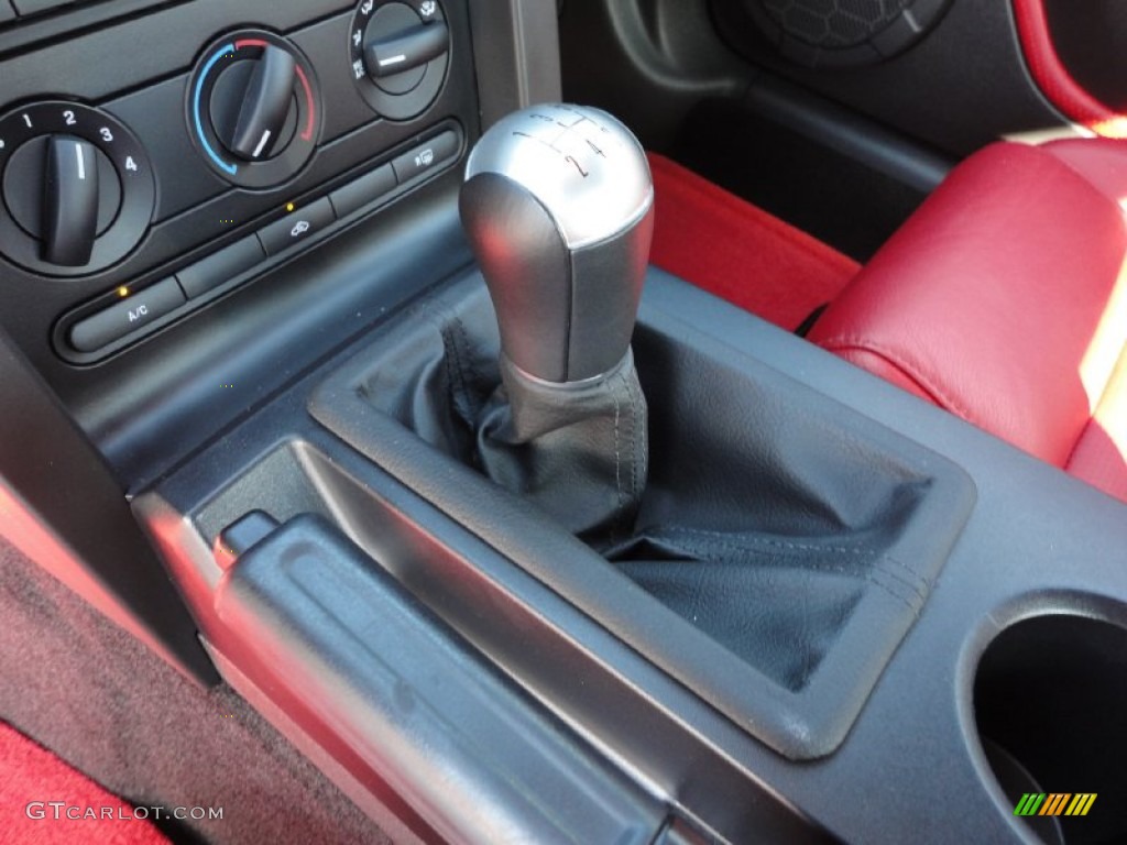 2005 Mustang GT Premium Coupe - Satin Silver Metallic / Red Leather photo #12