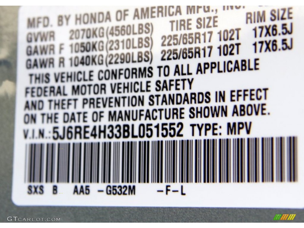 2011 CR-V LX 4WD - Opal Sage Metallic / Ivory photo #26