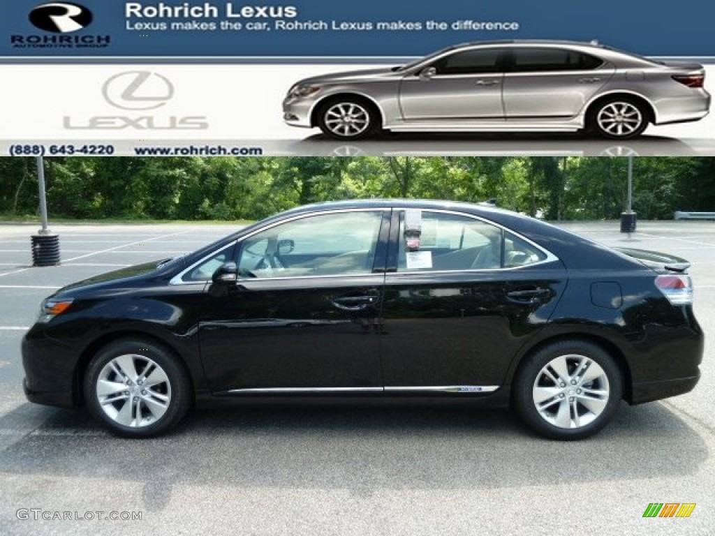 2011 HS 250h Hybrid Premium - Obsidian Black / Parchment photo #1