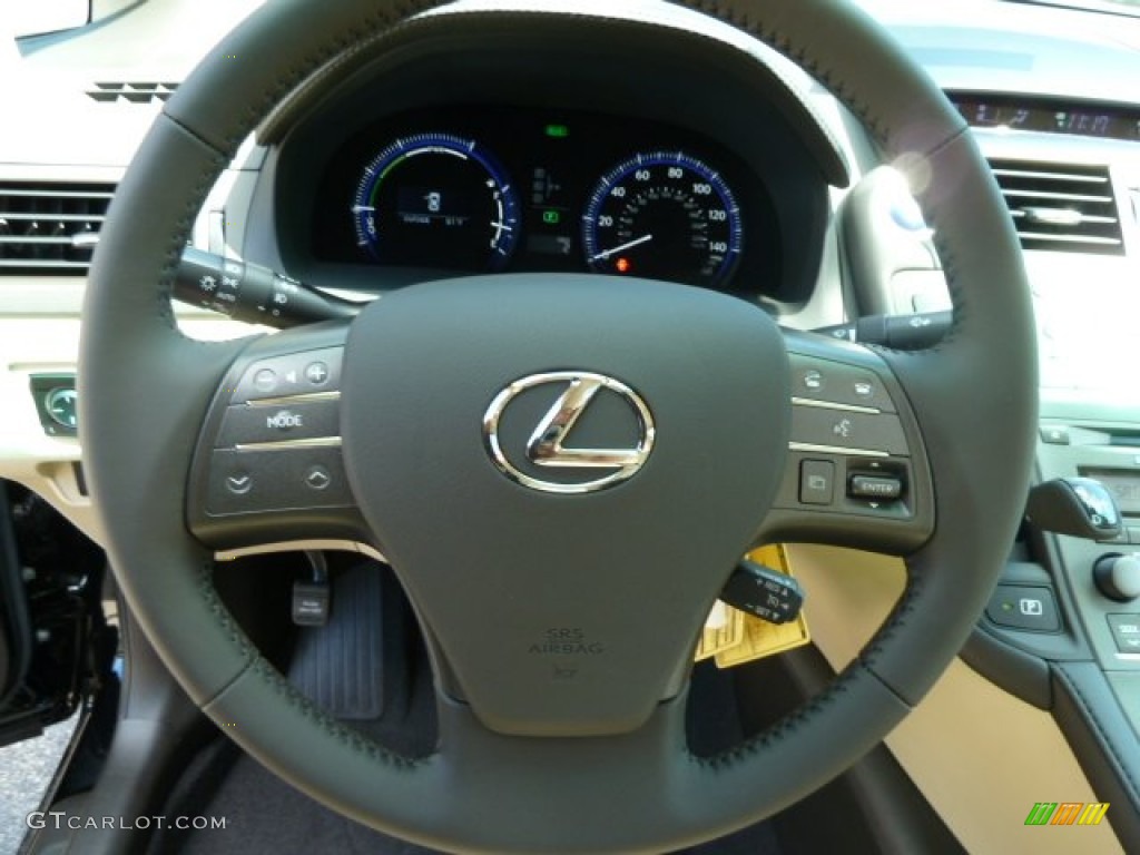 2011 Lexus HS 250h Hybrid Premium Parchment Steering Wheel Photo #51244585