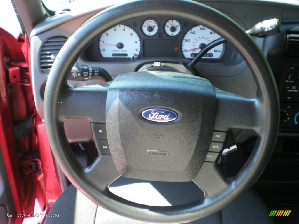 2007 Ford Ranger Sport SuperCab Medium Dark Flint Steering Wheel Photo #51245669