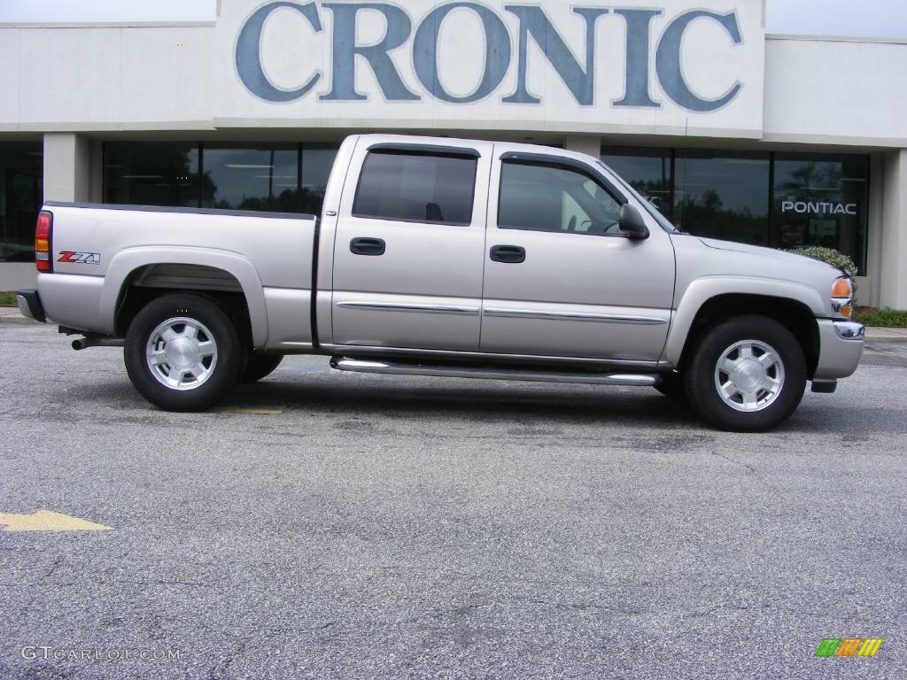 2006 Sierra 1500 SLE Crew Cab 4x4 - Silver Birch Metallic / Dark Pewter photo #1