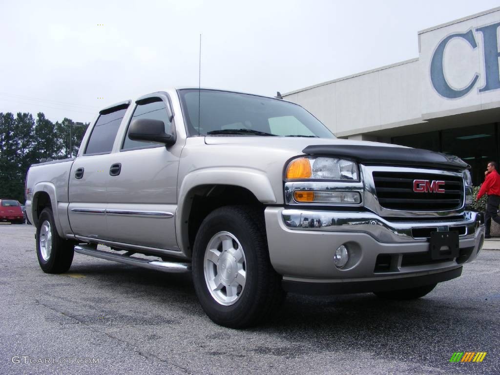 2006 Sierra 1500 SLE Crew Cab 4x4 - Silver Birch Metallic / Dark Pewter photo #2