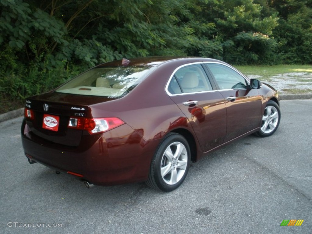 2009 TSX Sedan - Basque Red Pearl / Parchment photo #3