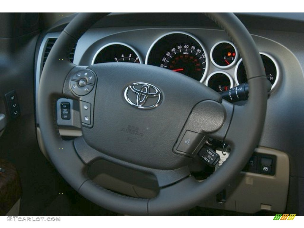 2011 Toyota Tundra Limited CrewMax 4x4 Sand Beige Steering Wheel Photo #51251222