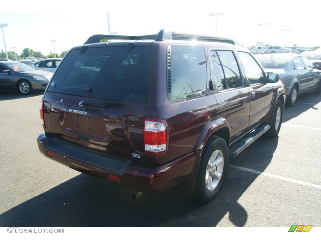 2003 Pathfinder SE 4x4 - Merlot Red Pearl / Charcoal photo #2