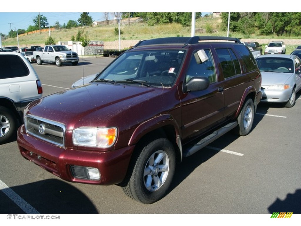 2003 Pathfinder SE 4x4 - Merlot Red Pearl / Charcoal photo #4
