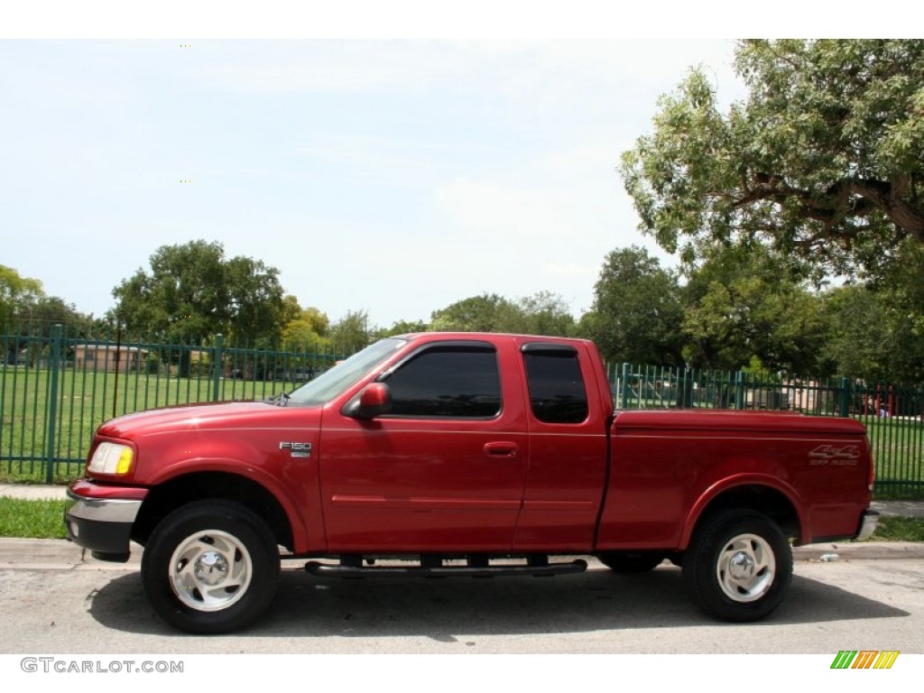 2000 F150 XLT Extended Cab 4x4 - Toreador Red Metallic / Medium Graphite photo #2