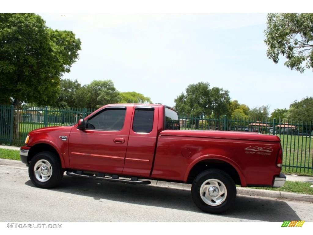 2000 F150 XLT Extended Cab 4x4 - Toreador Red Metallic / Medium Graphite photo #4