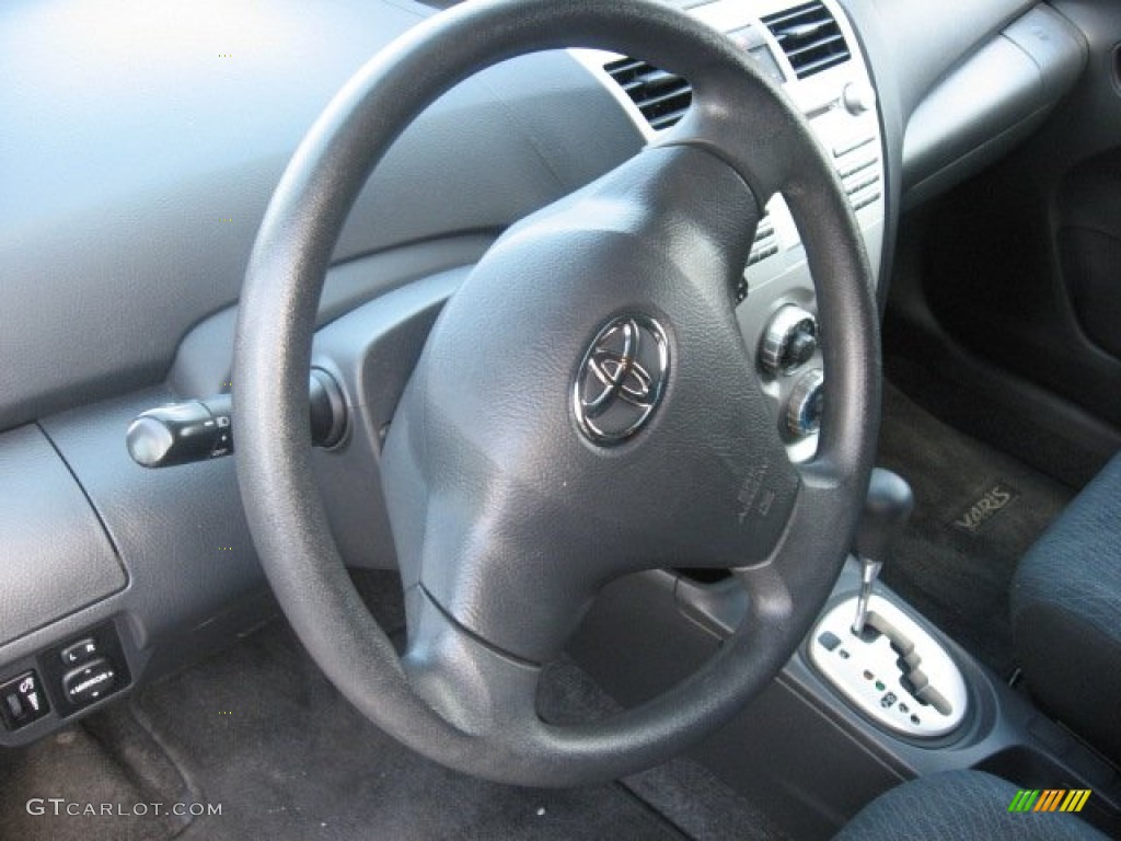 2007 Toyota Yaris Sedan Dark Charcoal Steering Wheel Photo #51253910