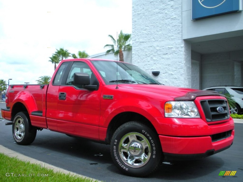 Bright Red 2005 Ford F150 STX Regular Cab Flareside Exterior Photo #51257618