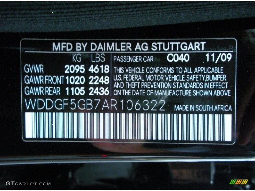 2010 C Color Code 040 for Black Photo #51260297