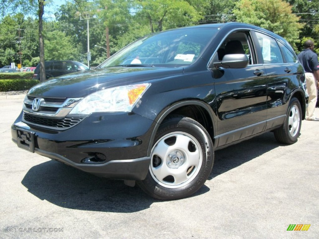 Crystal Black Pearl 2010 Honda CR-V LX AWD Exterior Photo #51264461