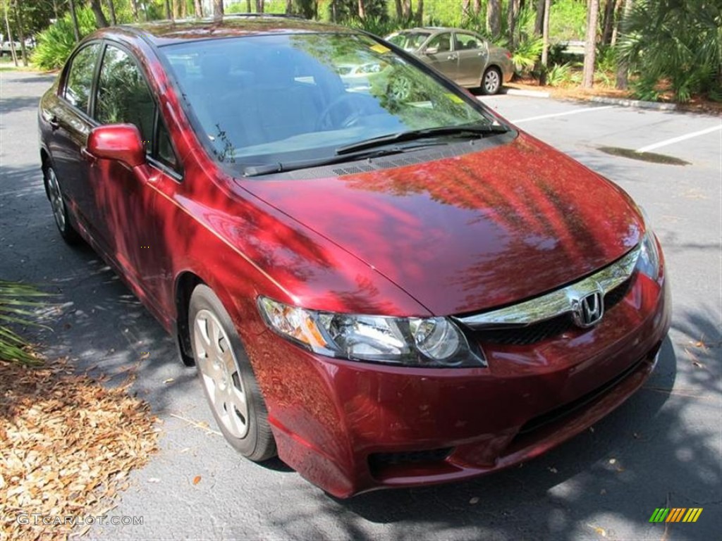 2010 Civic LX Sedan - Tango Red Pearl / Gray photo #1