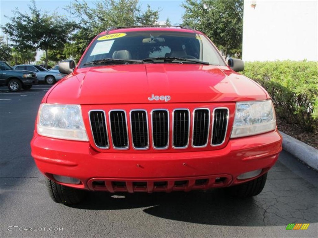 2001 Grand Cherokee Limited 4x4 - Flame Red / Sandstone photo #8