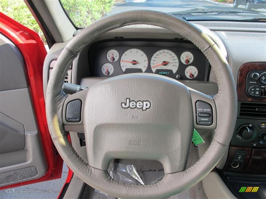 2001 Jeep Grand Cherokee Limited 4x4 Sandstone Steering Wheel Photo #51269468