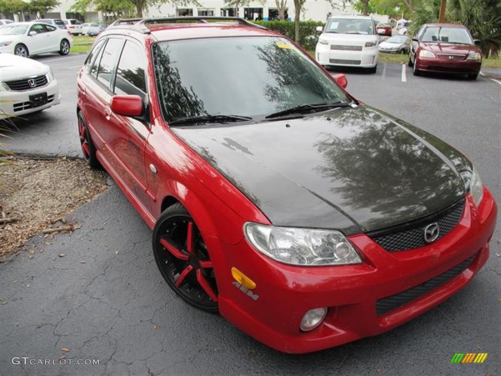 2002 Protege 5 Wagon - Classic Red / Off Black photo #1