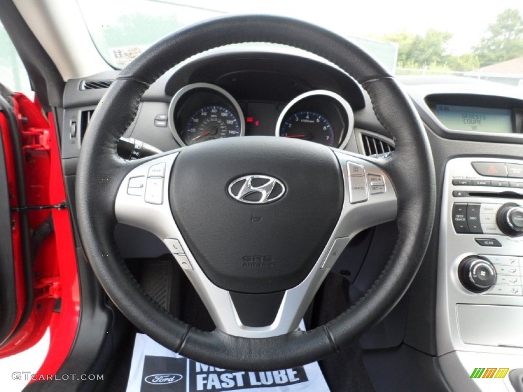 2010 Hyundai Genesis Coupe 2.0T Black Steering Wheel Photo #51274228