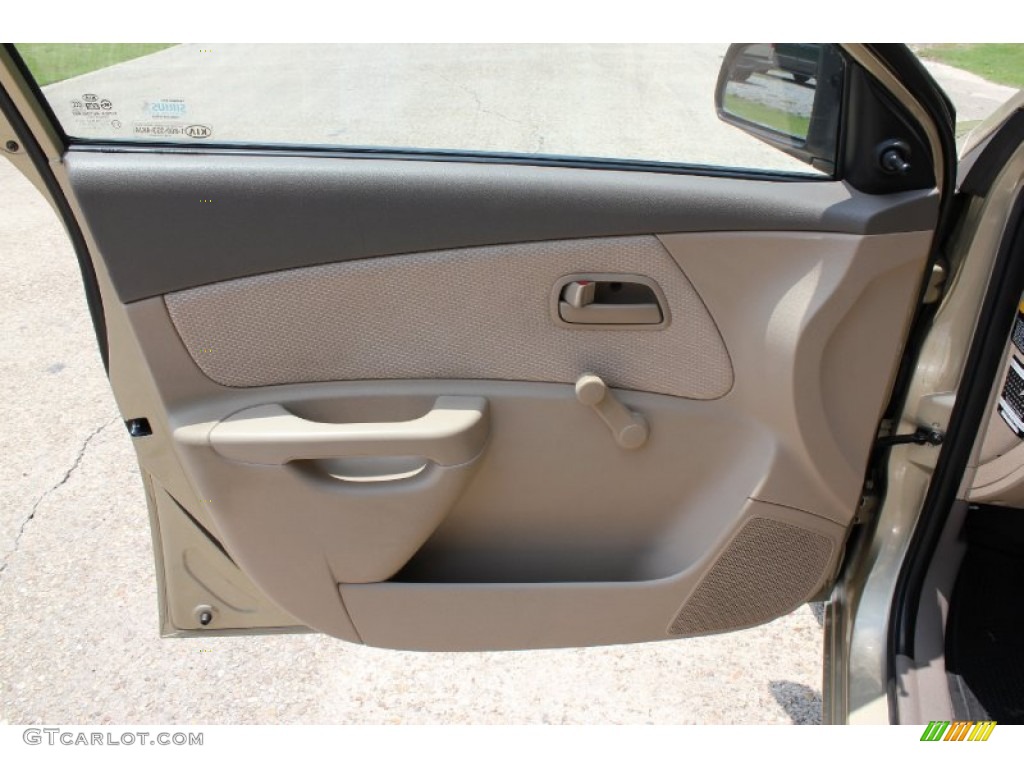 2009 Kia Rio LX Sedan Beige Door Panel Photo #51276301