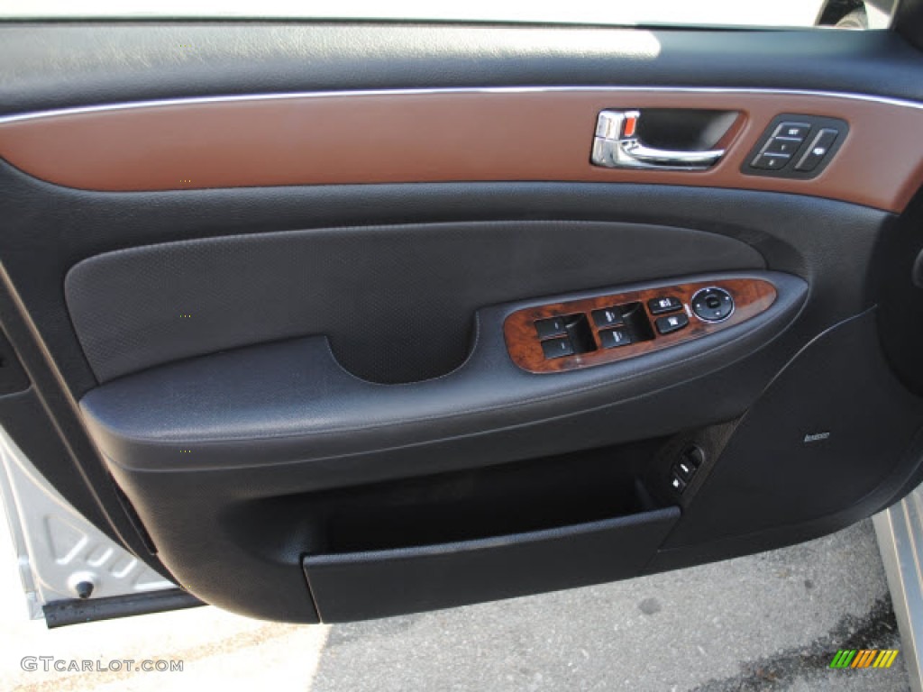 2009 Hyundai Genesis 3.8 Sedan Black Door Panel Photo #51277798