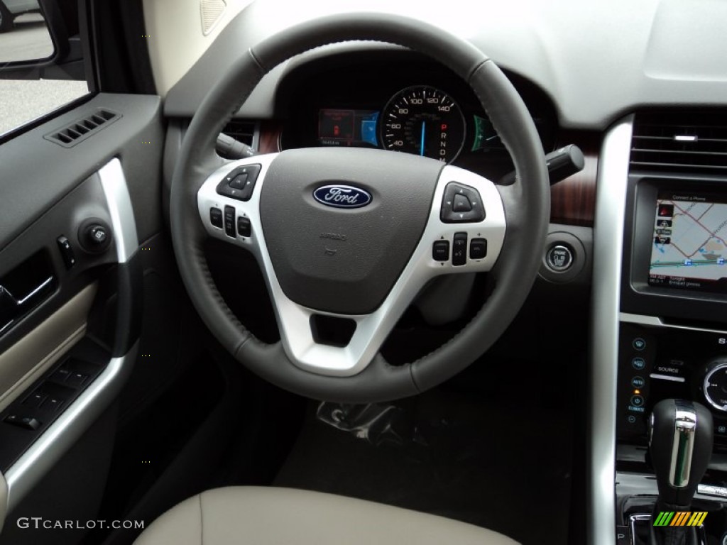 2011 Ford Edge Limited Medium Light Stone Steering Wheel Photo #51278362