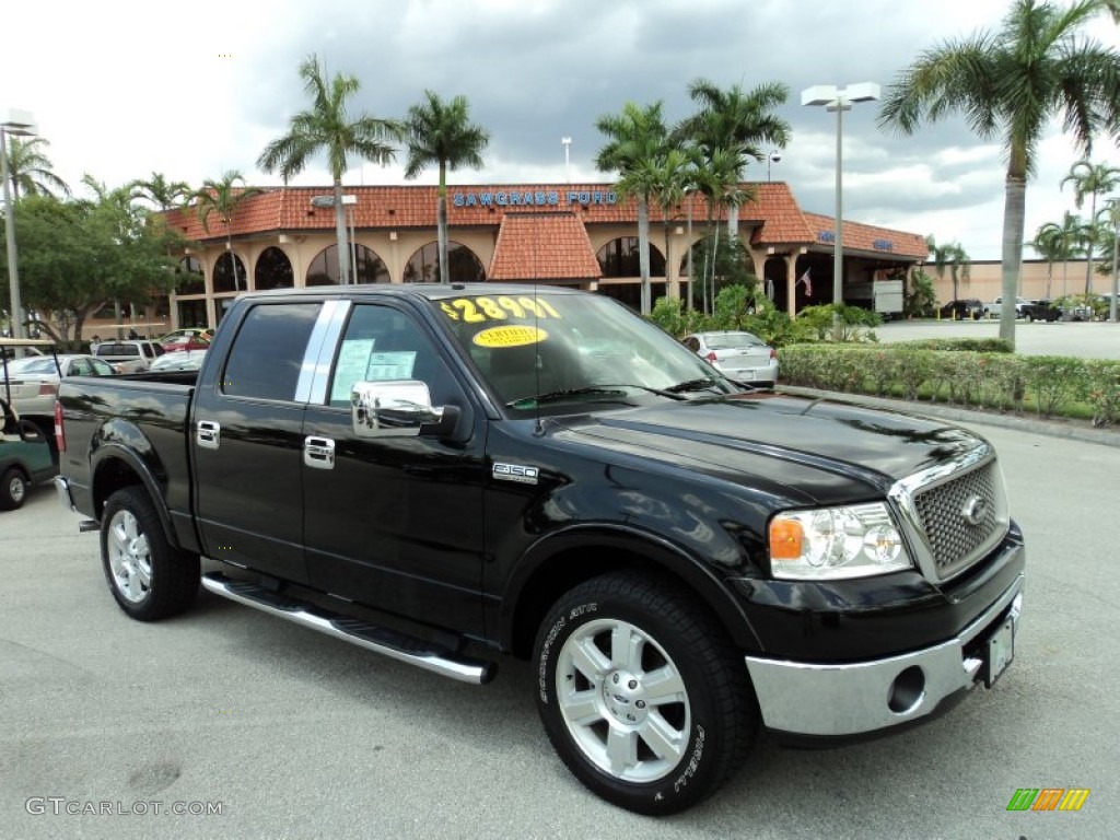 2008 F150 Lariat SuperCrew - Black / Black photo #1