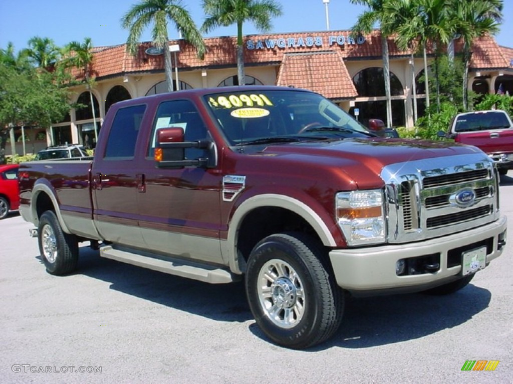 2008 F350 Super Duty King Ranch Crew Cab 4x4 - Dark Copper Metallic / Chaparral Brown photo #1