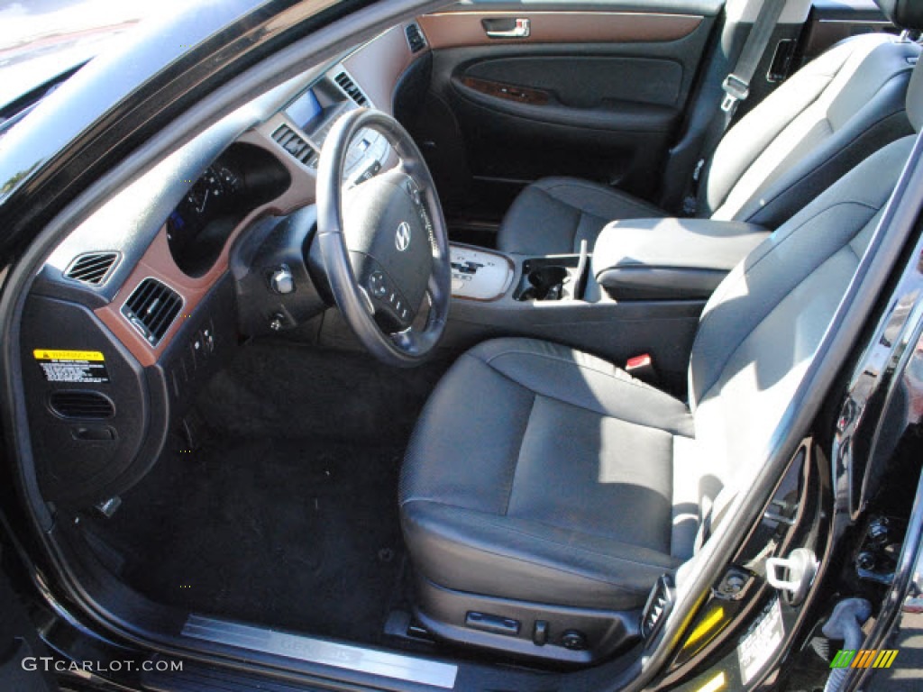 Black Interior 2009 Hyundai Genesis 3.8 Sedan Photo #51278974