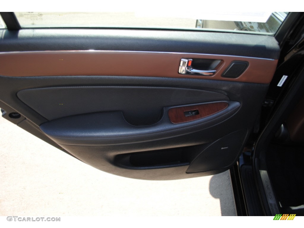 2009 Hyundai Genesis 3.8 Sedan Brown Door Panel Photo #51279364