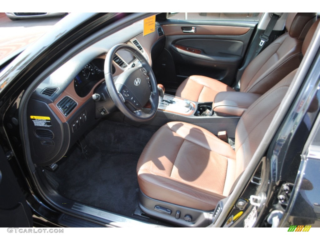 Brown Interior 2009 Hyundai Genesis 3.8 Sedan Photo #51279385