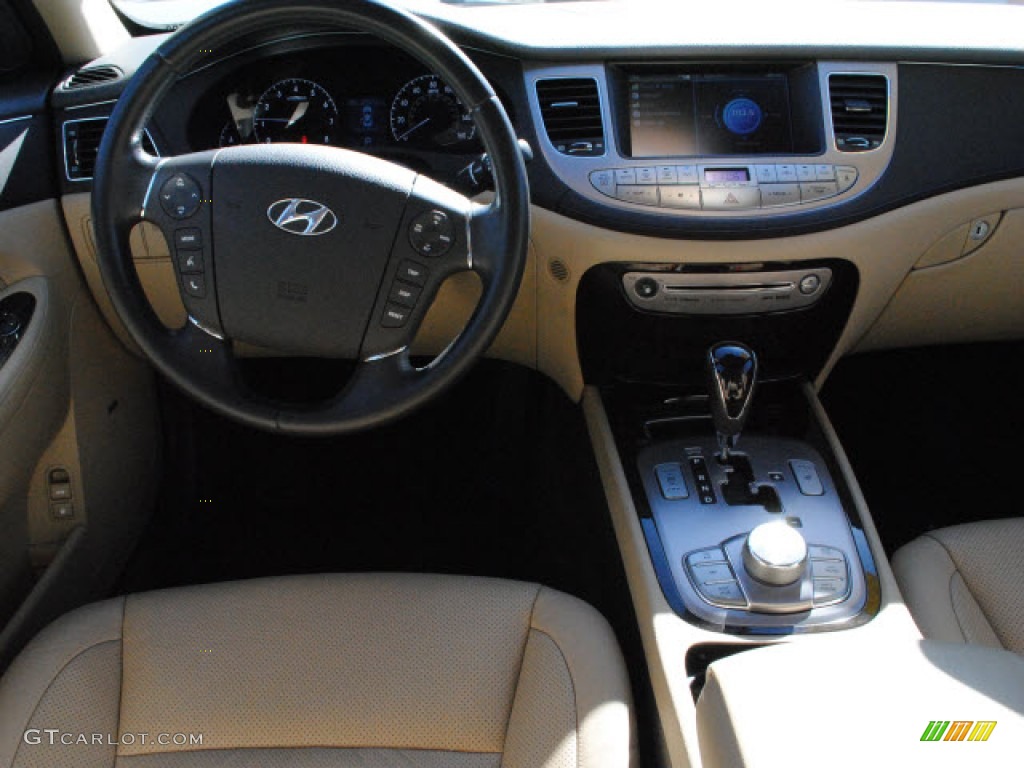 2009 Hyundai Genesis 3.8 Sedan Beige Dashboard Photo #51280507