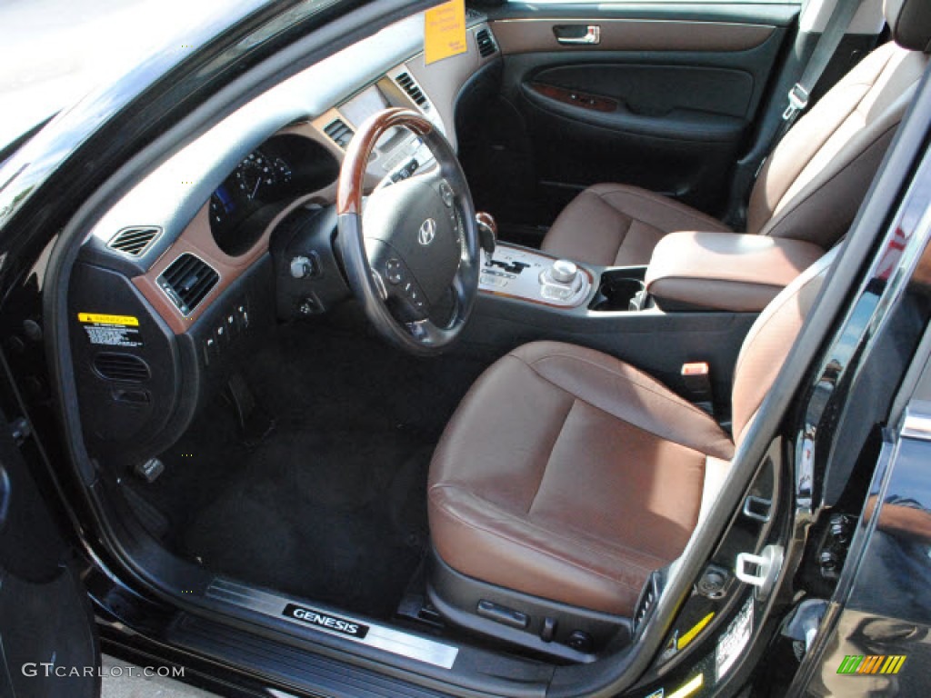 Brown Interior 2009 Hyundai Genesis 4.6 Sedan Photo #51281056