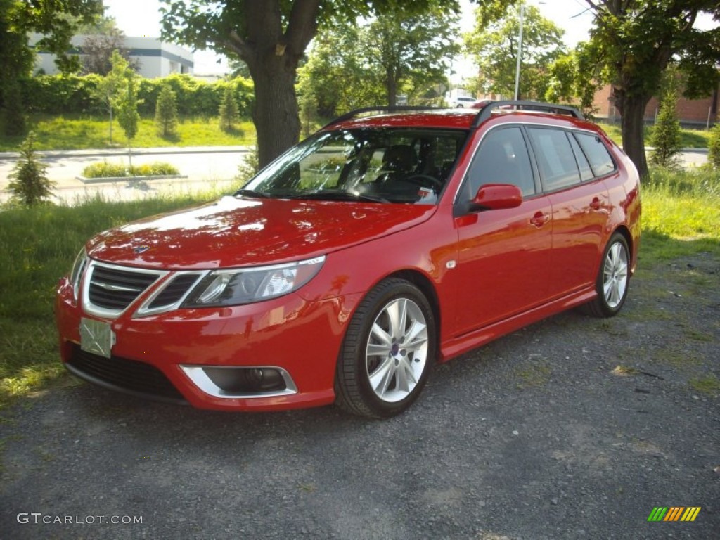 Laser Red 2008 Saab 9-3 Aero SportCombi Wagon Exterior Photo #51293311