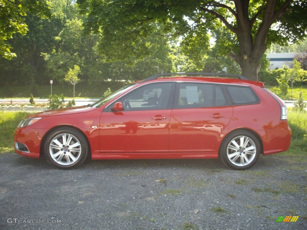 Laser Red 2008 Saab 9-3 Aero SportCombi Wagon Exterior Photo #51293329