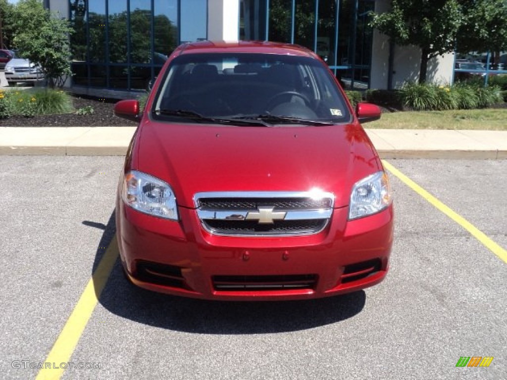 2010 Aveo LT Sedan - Sport Red / Charcoal photo #2