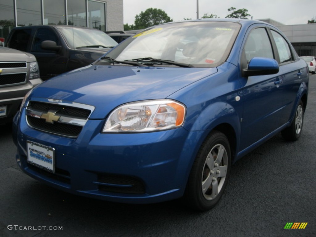 2007 Aveo LS Sedan - Bright Blue / Charcoal Black photo #2