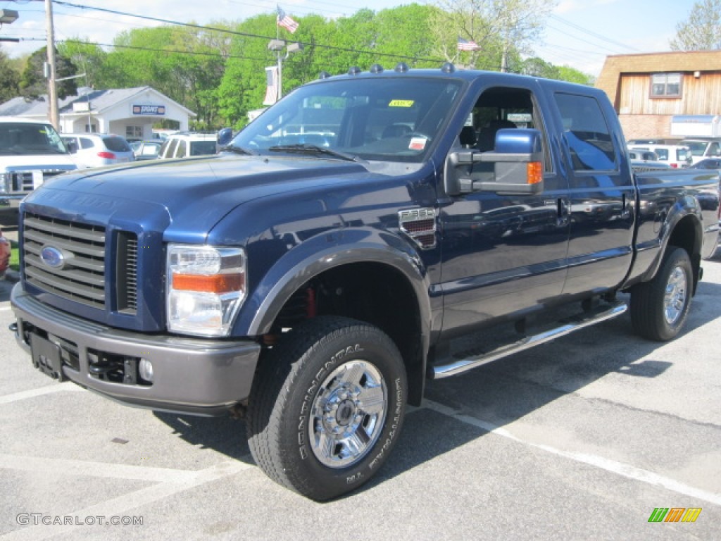 2008 F350 Super Duty FX4 Crew Cab 4x4 - Dark Blue Pearl Metallic / Black photo #1