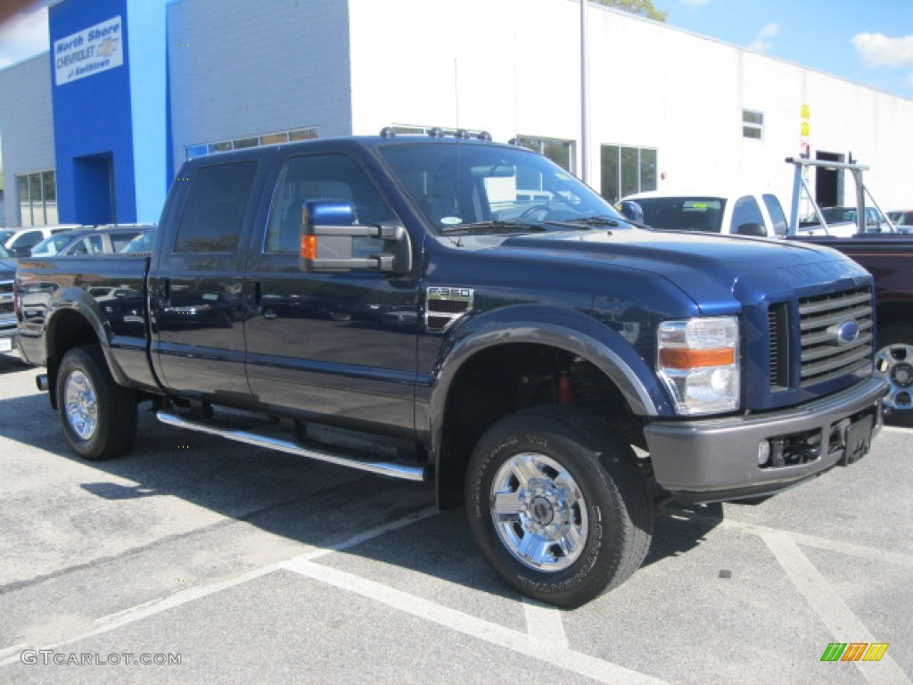2008 F350 Super Duty FX4 Crew Cab 4x4 - Dark Blue Pearl Metallic / Black photo #6