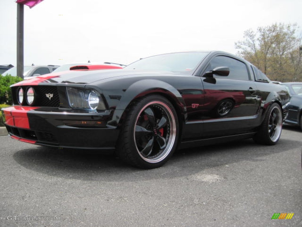 2008 Mustang GT Premium Coupe - Black / Black/Red photo #1