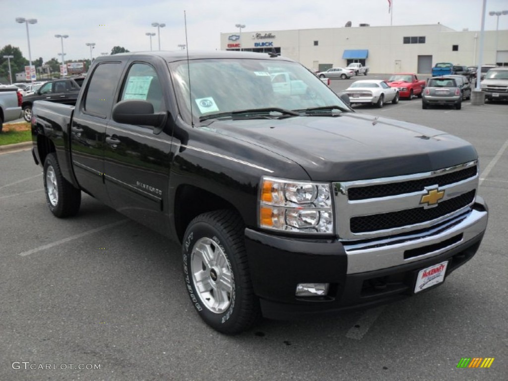 2011 Silverado 1500 LT Crew Cab 4x4 - Black / Light Cashmere/Ebony photo #5