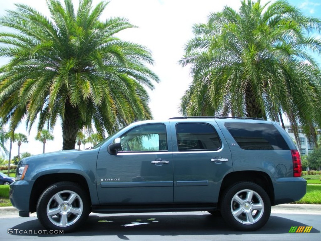 2008 Tahoe LTZ - Blue Granite Metallic / Light Titanium/Dark Titanium photo #1